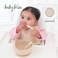 6 Piece Bowls & Training Spoons Self Feeding Set, 100% Food Grade Silicone, Non-Slip Bowl and Utensils for Led Weaning, BPA Free
