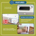 Power Strip Cover Box - Effectively Baby Proofs Power Strip on Floor or Wall. Large 13" with Double Lock, Convenient Side Openings for Cords & Cables. Protects Small Hands & Fingers