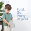 Jool Baby Folding Travel Potty Training Seat for Toddlers, Fits round & Oval Toilets, Non-Slip Suction Cups, Includes Free Travel Bag (Gray)