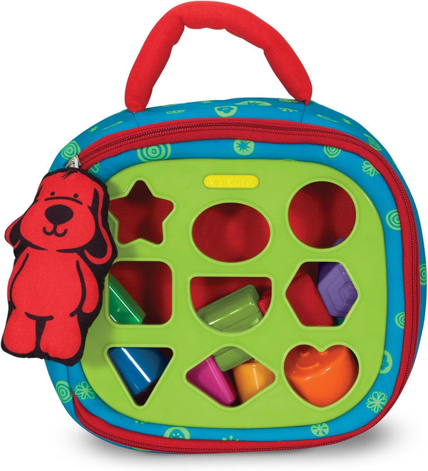 K’S Kids Take-Along Shape Sorter, 9 Textured Building Blocks & Soft Sensory Activity Bag, Montessori-Inspired Baby Toys for Toddlers, Preschool Learning Toys for Babies 9 Mo. & Up