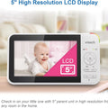 VM924 Pan & Tilt Video Baby Monitor, 5" LCD Screen, up to 17 Hrs Video Battery Life, Plug & Play, 1.33X Zoom, Night Vision, up to 1000Ft Range, Soothing Sounds, 2-Way Talk, Secured Transmission
