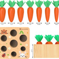 Montessori Carrot Harvest Game Wooden Toys for 1 2 3 Year Old Toddler Gifts