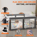 Foldable Baby Playpen with Mat,50"×50" Collapsible Playard for Babies and Toddlers,Indoor&Outdoor Kids Safety Play Pen,Portable Travel Playpen ‌With Travel Pack and 30 Ocean Balls