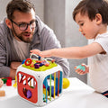 Sensory Montessori Toy for Boys and Girls, 7-In-1 Multi-Function Activity Toy with Shape Sorter and Stacking Blocks, Fine Motor Skills Toy, Easter Birthday