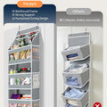 5 Tier 1Pc over the Door Organizer with Clear PVC Windows, Grey