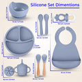 Silicone Baby Feeding Set, 14PCS, Silicone Bibs Baby Plates and Bowls Set