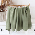 Muslin Swaddle Blankets Unisex, Baby Swaddling Wrap Nursery Neutral Receiving Blanket for Boys & Girls, 70% Viscose from Bamboo and 30% Cotton, Large 47 X 47 Inches Mallard Duck/Olive Green