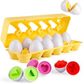 Matching Eggs 12 Pcs Set Color & Shape Recoginition Sorter Puzzle