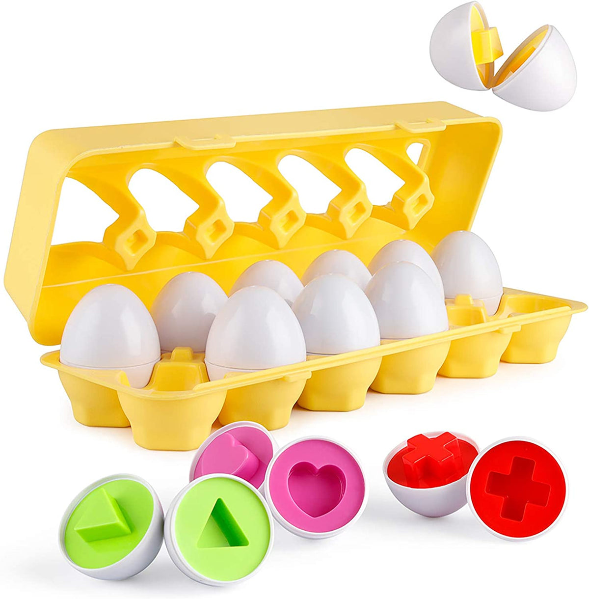 Matching Eggs 12 Pcs Set Color & Shape Recoginition Sorter Puzzle