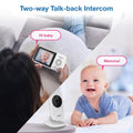 VM819-2 Baby Monitor, 2.8” Screen, 2 Cameras, 1000Ft Range, Night Vision, 2-Way Audio, Temperature Sensor, Lullabies, Secured Transmission No Wifi