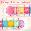 Baby Girls Toys 0-6 Months Musical Stuffed Caterpillar Pink Toys for Infant 0-3 3-6 Months Tummy Time Sensory Toy with Mirror Crinkle Rattle Birthday Baby Gifts for 2 3 4 5 6-12 Newborn