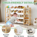 Extra Wide Toy Storage Organizer with Dual Bookshelves, Kids Wooden Shelf with 12 Removable Bins for Books, Toys, Playroom, Nursery, Bedroom, Natural, Large