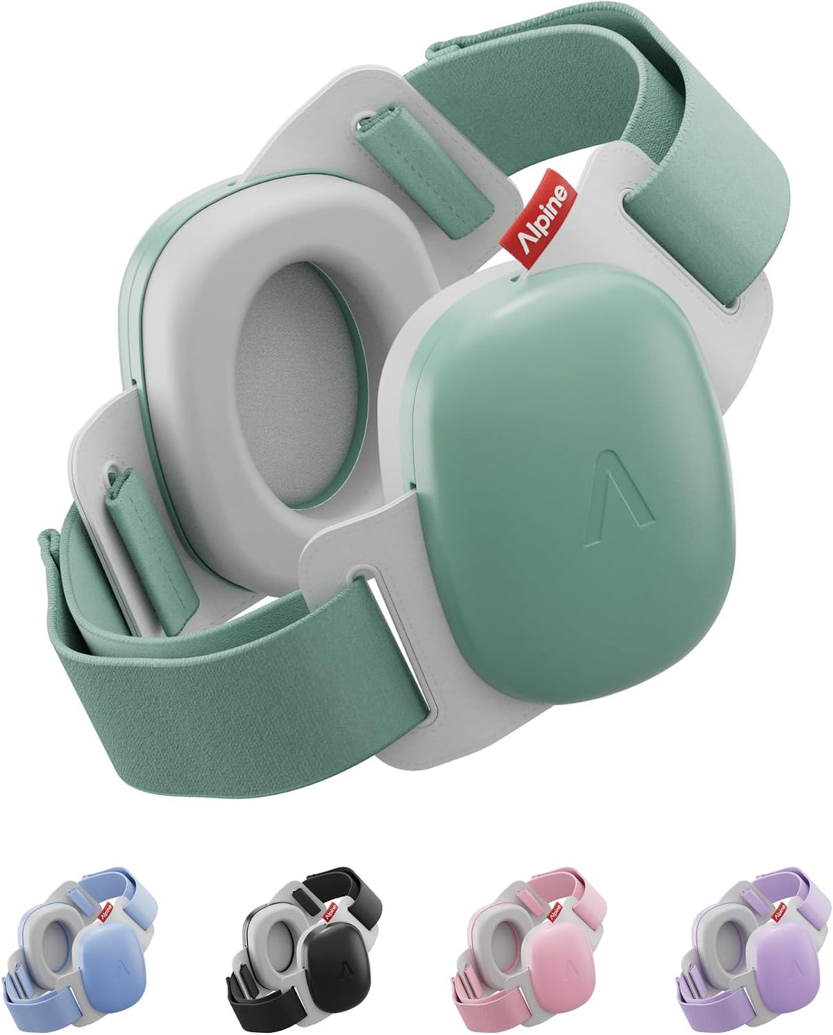 Muffy Baby Comfort - Baby Ear Protection Noise Cancelling - CE & ANSI Certified - Unique Headband for Safe Fit & Comfort - Multi-Adjustable for Ages 3-48 Months - 24Db Sound Reduction, Green