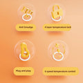 Portable Bottle Warmer for Travel, Fast Heating & Long Lasting Insulation, Precise Temperature Control, 6 Gear Adjustable, USB Powered Baby Milk Warmer for Home and Travel