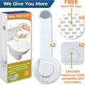 Toilet Locks Baby Proof (2-Pack) Ideal Baby Proof Toilet Lid Lock with Arm – No Tools Needed Easy Installation with 3M Adhesive – Top Safety Toilet Seat Lock – Fits Most Toilets, White