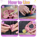 Baby Food Feeder/Fruit Feeder Pacifier Nibblertray Combo，Breastmilk Popsicle Molds for Baby Cooling Relief, BPA Free Silicone Feeder for Safe Infant Self Feeding, （Powder Ros)