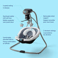 Simple Sway LX Baby Swing with Multi-Direction Lounger, Hutton