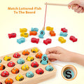 Wooden Magnetic Fishing Game, ABC Alphabet Color Sorting Puzzle