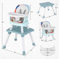 7 in 1 Baby High Chair, Convertible Highchair for Babies and Toddlers, Infant Dining Booster Seat, Building Block Table, Kids Stool Table Chair Set with Removable Tray … (Baby Blue)