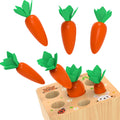 Montessori Carrot Harvest Game Wooden Toys for 1 2 3 Year Old Toddler Gifts