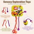 Sensory Montessori Toy for Boys and Girls, 7-In-1 Multi-Function Activity Toy with Shape Sorter and Stacking Blocks, Fine Motor Skills Toy, Easter Birthday