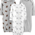 Unisex-Baby 3-Pack Neutral Cotton Sleeper Gownnightgown