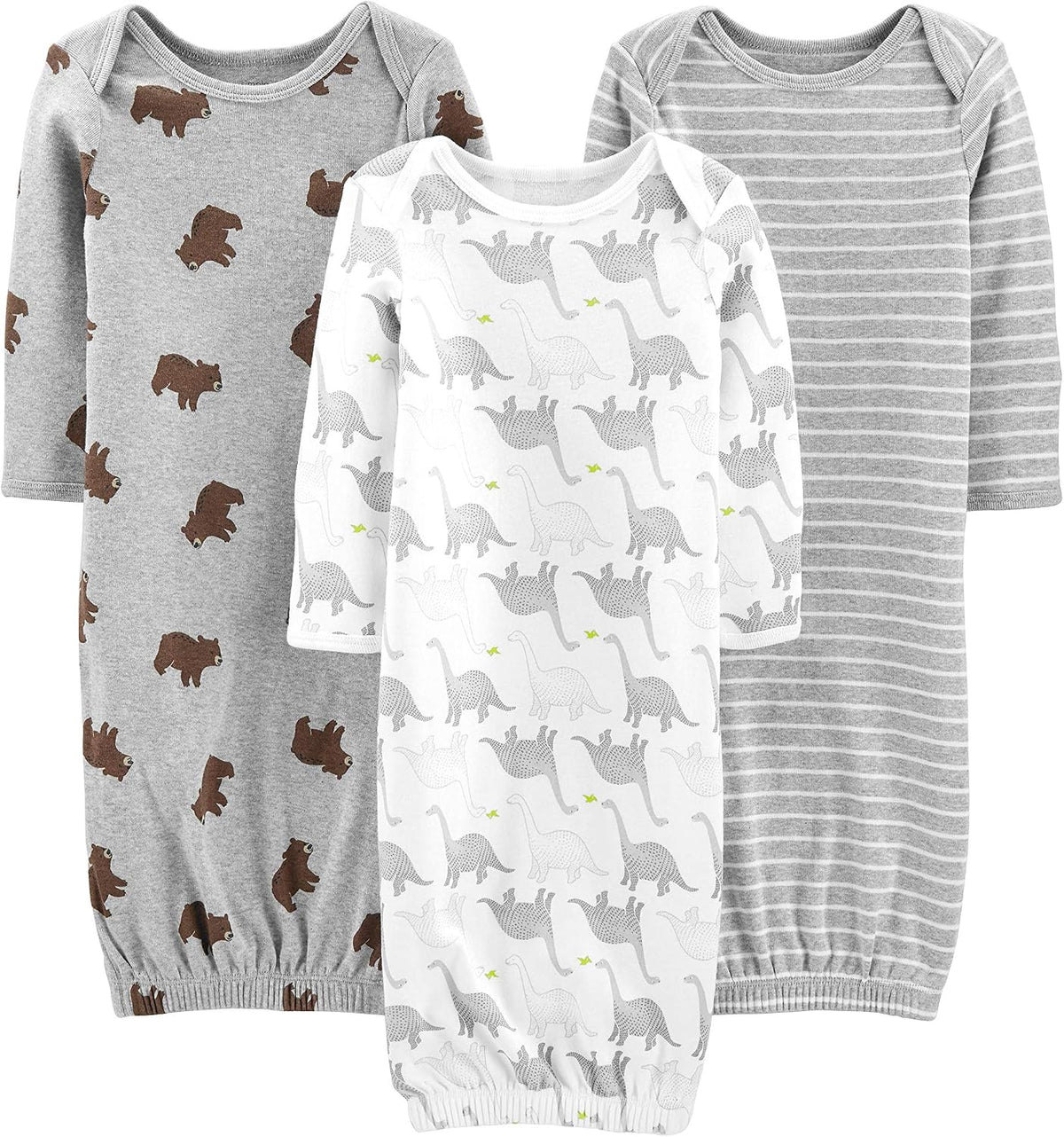 Unisex-Baby 3-Pack Neutral Cotton Sleeper Gownnightgown