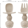 Silicone Baby Feeding Set| 2 Pack Silicone Divided Suction Plate and 2 Pack Tiny Cup with 2 Spoons 2 Forks| Baby Led Weaning Supplies Self Feeding Eating Utensils
