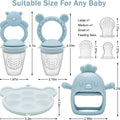 Baby Teething Toy with Fruit Food Feeder & Popsicle Freezer Molds Set