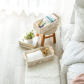 2Pc Macrame Storage Basket, Boho Decor Toilet Paper Holder, Ivory