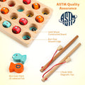 Wooden Magnetic Fishing Game, ABC Alphabet Color Sorting Puzzle