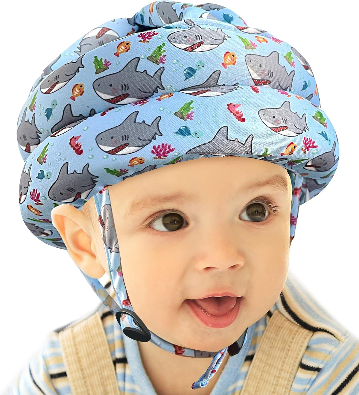Baby Helmet for Crawling, No Bumps and Soft Cushion Infant Baby Safety Headguard I Toddler Helmets 1-2 Years Old, 6-12 Months (Shark)
