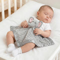 Elephant Security Blanket Grey Soft Baby Lovey Unisex Lovie Gift for Toddler 16 Inch