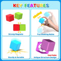 Magnetic Building Blocks, 1.65 Inch Large Magnetic Stacking Cubes for Toddlers, Sensory & Montessori Toys for Boys & Girls 1 2 3 Years Old (12 PCS)