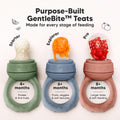 Baby Fruit Feeder 2Pk, Silicone Baby Food Feeder (Slate)