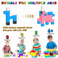 Magnetic Blocks, Magnetic Building Blocks, Magnet Tiles Toddler Toys STEM Sensory Montessori Toys for 3+ Year Old Boys & Girls, Kids Toys Gift Ideal for Toddler with Autism