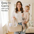 Baby Diaper Caddy Organizer, Nursery Basket, Cream Corduroy