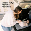 Portable Diaper Changing Pad, Easy Wipe Clean, 25X13 (Black Geo)