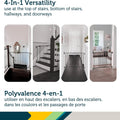 Top of Stairs Expanding Metal Baby Gate – Hardware-Mounted for Stairs, Hallways & Doors, Adjustable 27”-42” Wide, Pet & Dog Gate, Black