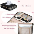 Mini Diaper Clutch Bag with 2 Pcs Reusable Wipes Dispensers, Black