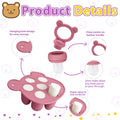 Baby Food Feeder/Fruit Feeder Pacifier Nibblertray Combo，Breastmilk Popsicle Molds for Baby Cooling Relief, BPA Free Silicone Feeder for Safe Infant Self Feeding, （Powder Ros)