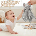 Elephant Security Blanket Grey Soft Baby Lovey Unisex Lovie Gift for Toddler 16 Inch