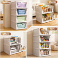 4 Pack Stackable Closet Organizers and Storage, Foldable Storage Basket