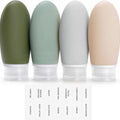 Silicone Travel Bottles 4 Pack 100Ml for Toiletries Leak Proof